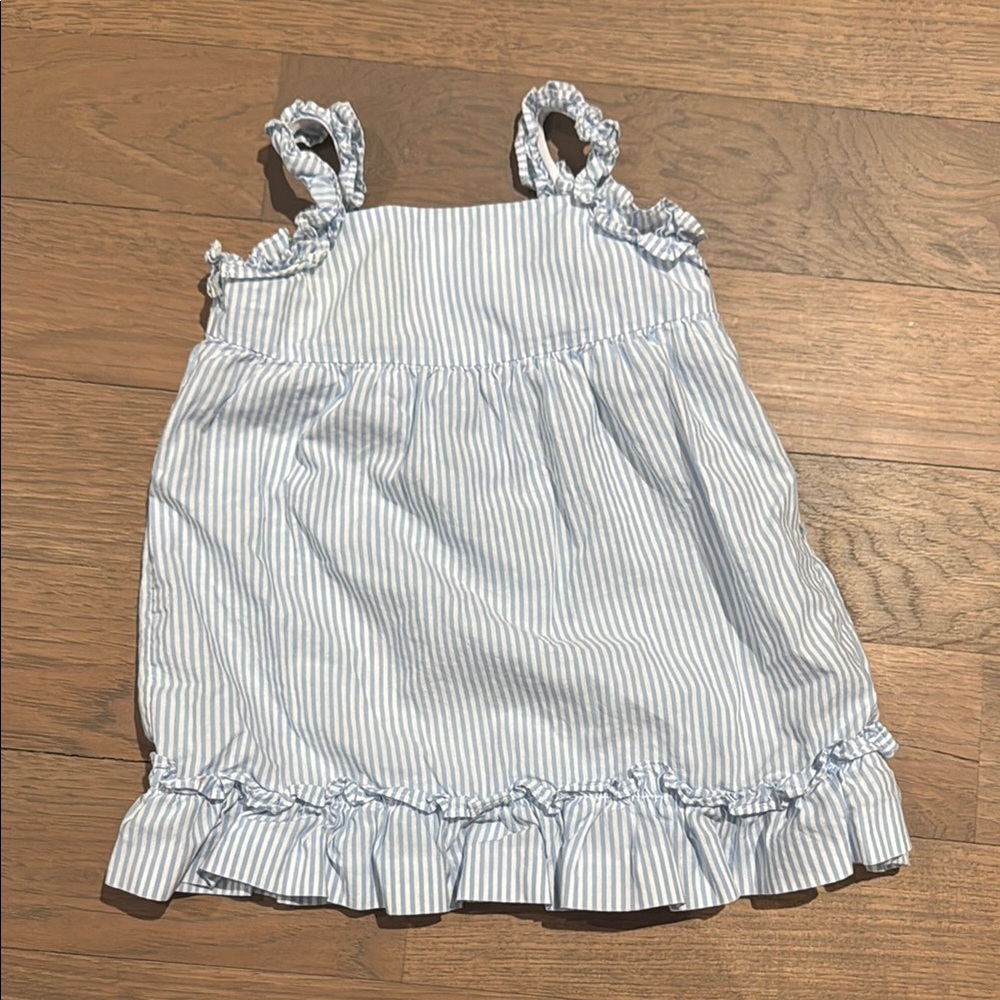 Blue and White Striped Ruffle Dress Edgehill collections size 6M